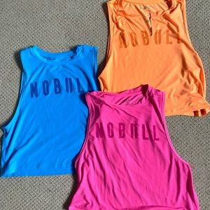 Womens Nobull muscle tank crop set of 3
